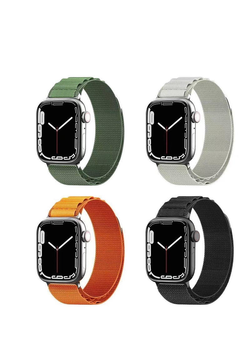 GULFLINK Sport Braided Woven Polyester G-hook slides Strap Watch Band for Apple iWatch Ultra 8 49mm Black  - Image 3