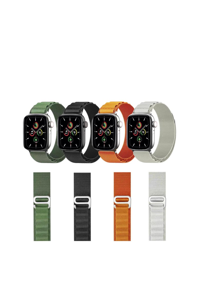 GULFLINK Sport Braided Woven Polyester G-hook slides Strap Watch Band for Apple iWatch Ultra 8 49mm Black  - Image 4