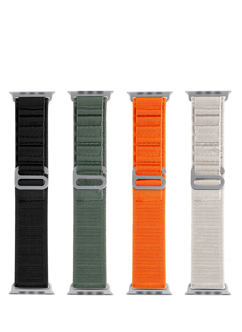 GULFLINK Sport Braided Woven Polyester G-hook slides Strap Watch Band for Apple iWatch Ultra 8 49mm Black  - Image 2