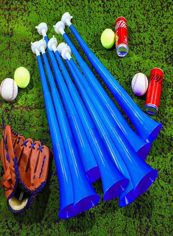 Honoson 8 Pieces Blue Vuvuzela Stadium Horn 24 Inch Collapsible Plastic Trumpet Noisemakers Blow Horns for Sporting Events Football Games School Party Supplies Favors Accessories - Image 3