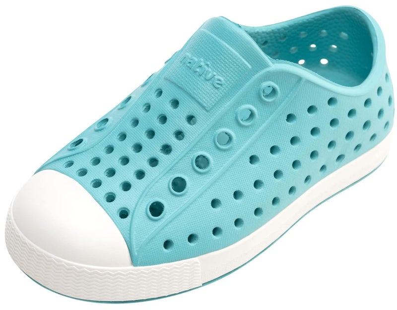 Native Shoes Unisex-Kids Jefferson Sneakers, Pool Blue/Shell White, 8 Toddler