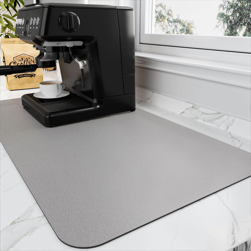 HotLive Coffee Mat Absorbent Hide Stain Rubber Backed Dish Drying Mat for Kitchen Counter Bar Mats for Countertops Accessories Fit Under Coffee Maker Espresso Machine