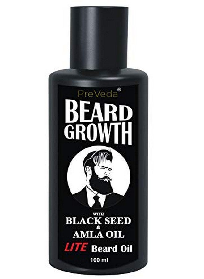 PreVeda® Best Beard Growth LITE Hair Oil with Amla & Black seed oil Herbal, Natural, Premium Oil For Beard & Mustache, Pure Organic Oil | Khadi Product 100 ml - Image 1