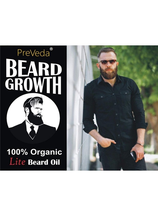 PreVeda® Best Beard Growth LITE Hair Oil with Amla & Black seed oil Herbal, Natural, Premium Oil For Beard & Mustache, Pure Organic Oil | Khadi Product 100 ml - Image 4