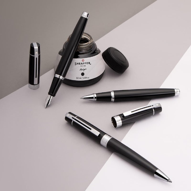 SHEAFFER Pen Sheaffer 300 E9312 Glossy Black With Chrome Plated Trims Bp - Image 2