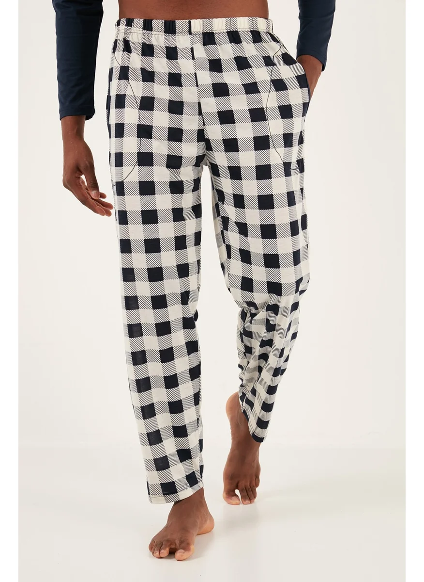 Buratti Checked Cotton Regular Fit Long Sleeve Pajama Set Men's Pajama Set 60961003
