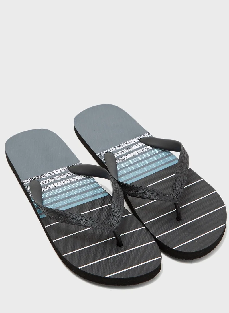 Seventy Five Stripe Print Flip Flops
