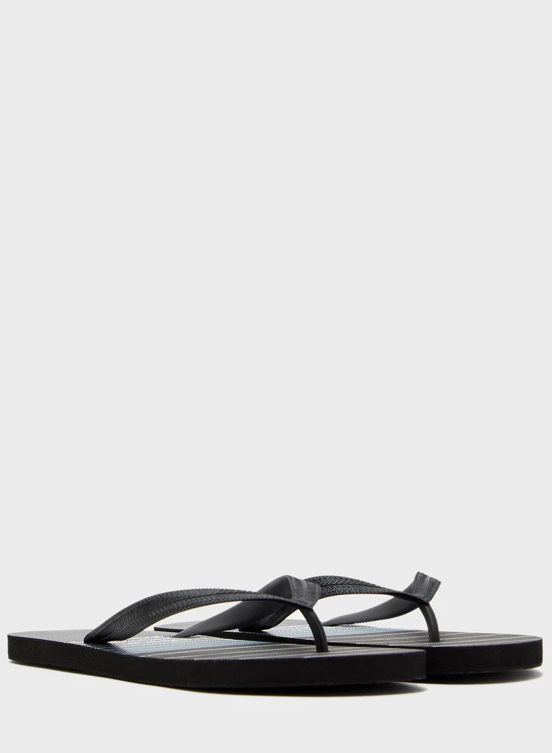 Seventy Five Stripe Print Flip Flops