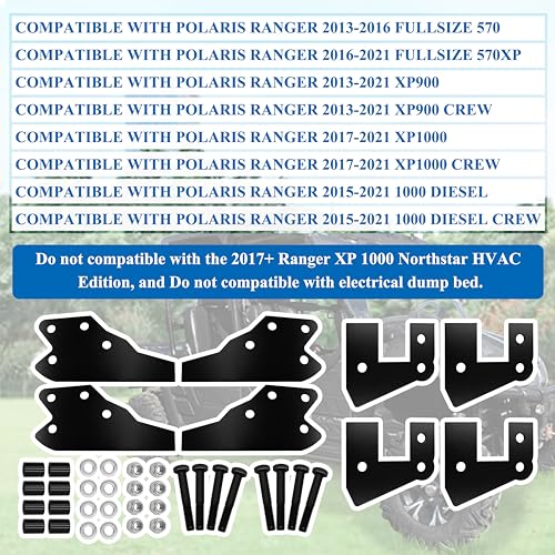 WEST ORGIN 3' Front and Rear UTV Lift Kit Compatible with Polaris Ranger 570/570 XP/900/900 CREW/1000/1000 CREW/1000 Diesel UTV Full Lift Kit - Image 4
