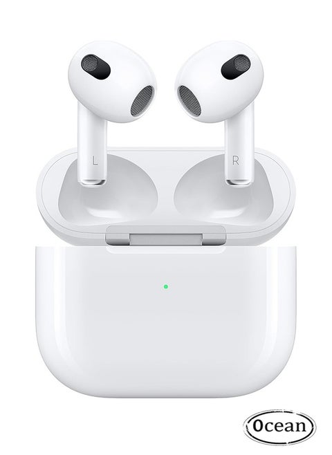 Wireless Bluetooth Headset, Wireless Earbuds, Bluetooth Headphones, Immersive Sound, Personalized Spatial Audio, with Lightning Charging Case, White