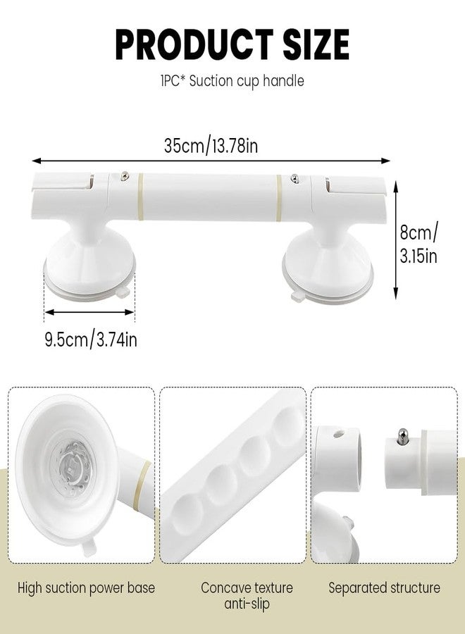 WeiLingBo Grab Bars for Bathtubs,Heavy Duty Suction Grab Bars Handle for Elderly, Shower Handle for Seniors Bathroom Saf ety Grip,No Drilling Removable(White,Size:35cm) - Image 2