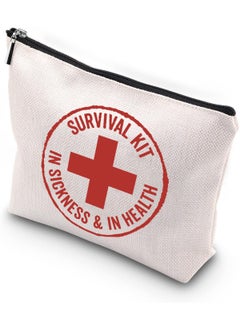 WCGXKO WCGXKO Hangover Gift In Sickness & In Health Survival Kit Bachelorette Hangover Makeup Bag for Bride Bridesmaid (In Sickness & In Health) 