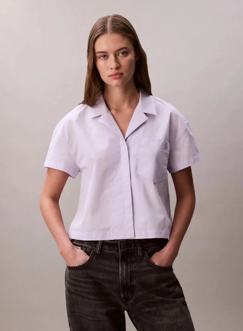 Boxy Fit Poplin Short Sleeve Shirt