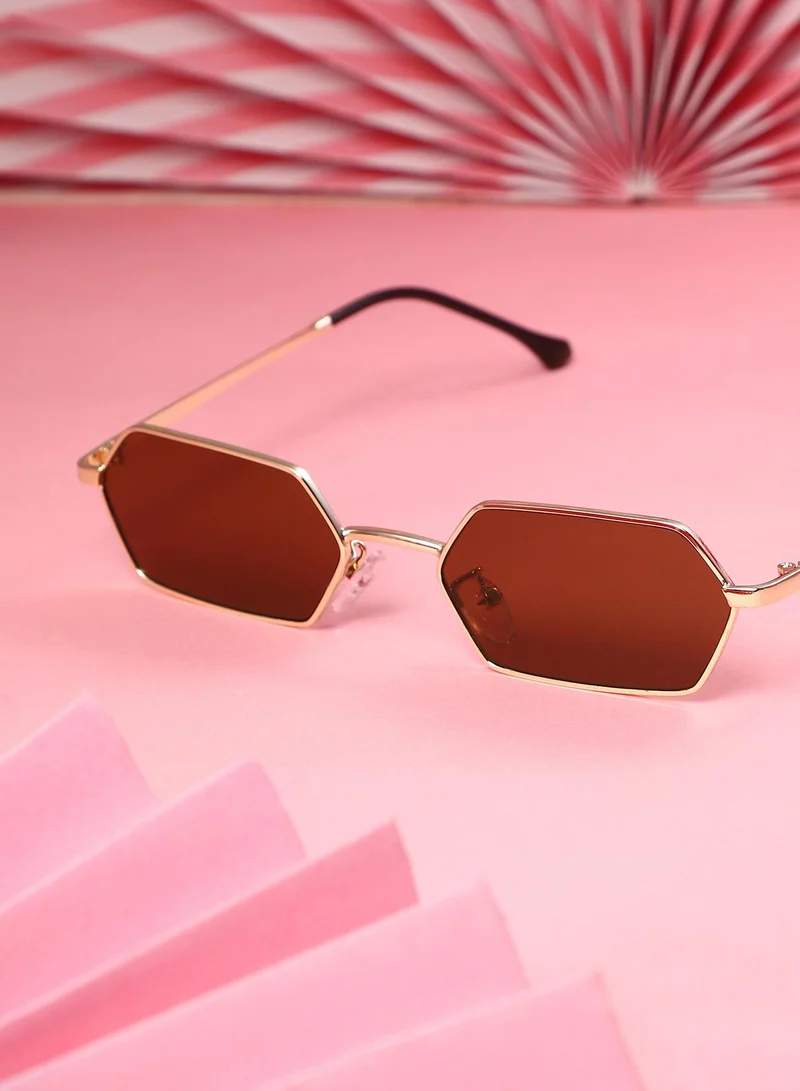 Haute Sauce Polarized Full Rim Geometric Sunglasses For Women