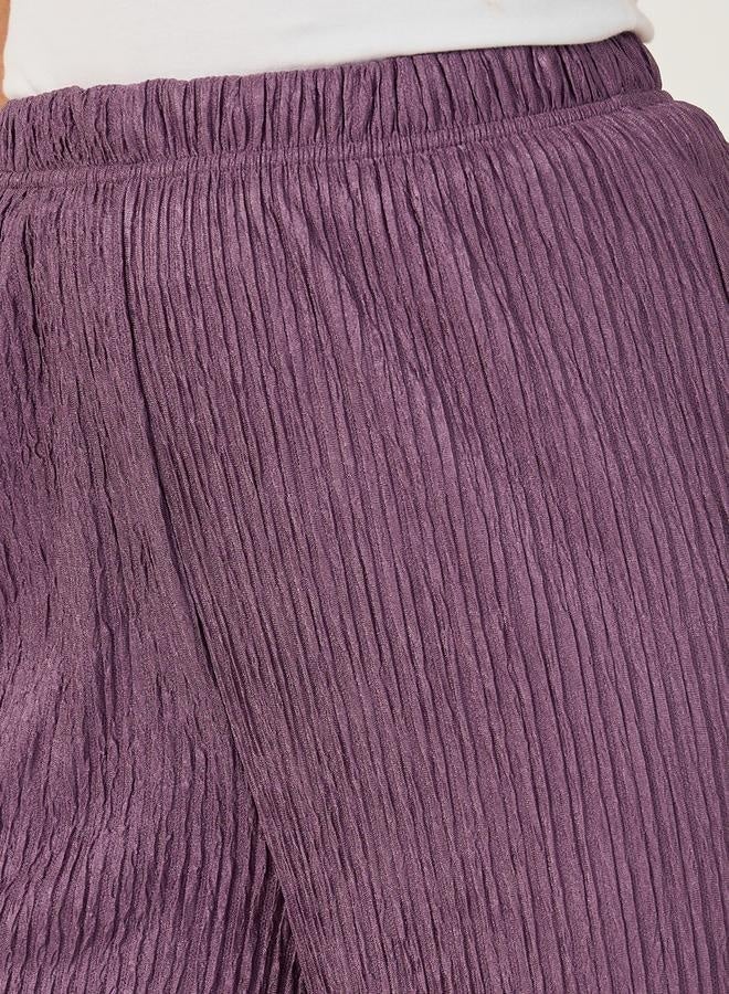 ستايلي بنطلون واسع بخصر متوسط وخصر مطاطي بنقوش بارزة - Image 4