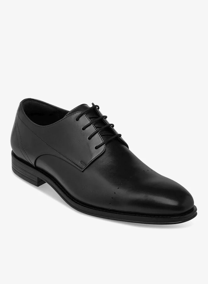 DUCHINI Men's Solid Lace-Up Derby Shoes