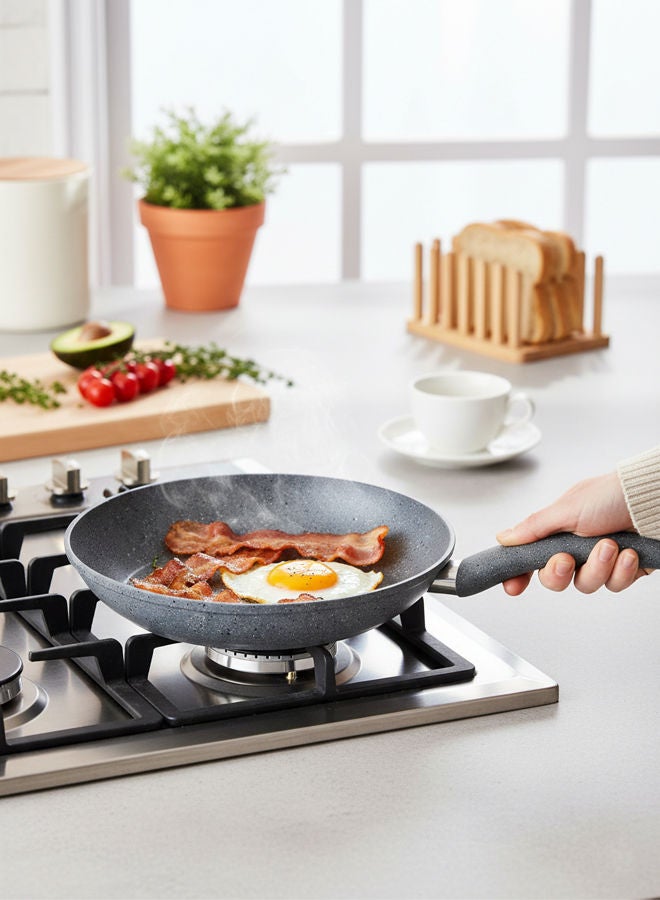 Trust Non-Stick Aluminium Granite Frying Pan With Heat Resistant Handle Grey 20cm - Image 3