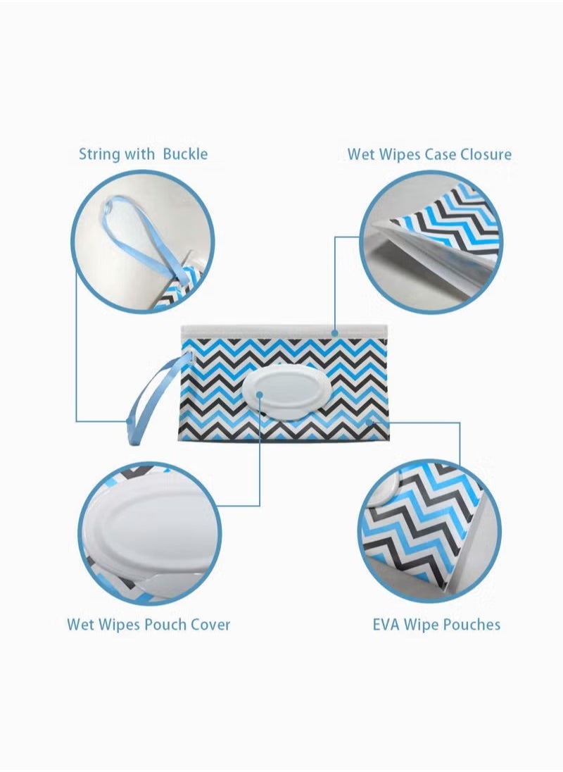 MIXDE 6 Pack Baby Wipes Container Reusable Portable Wet Wipe PouchWipe Dispenser Container Baby Travel Wet Wipe Holder  - Image 2