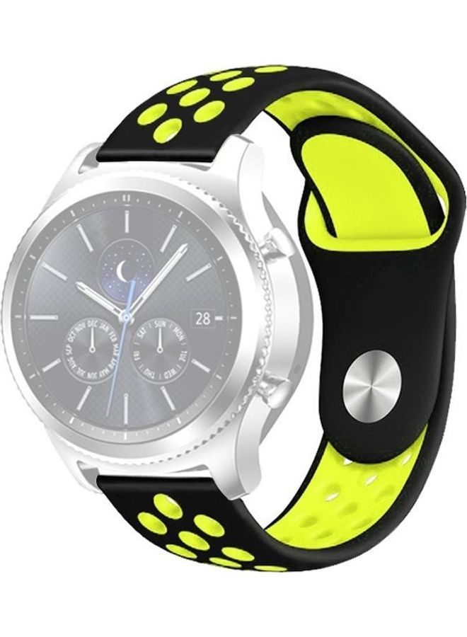BGM Replacement Strap for Samsung Gear S4 Active 22mm Black/Yellow - Image 1