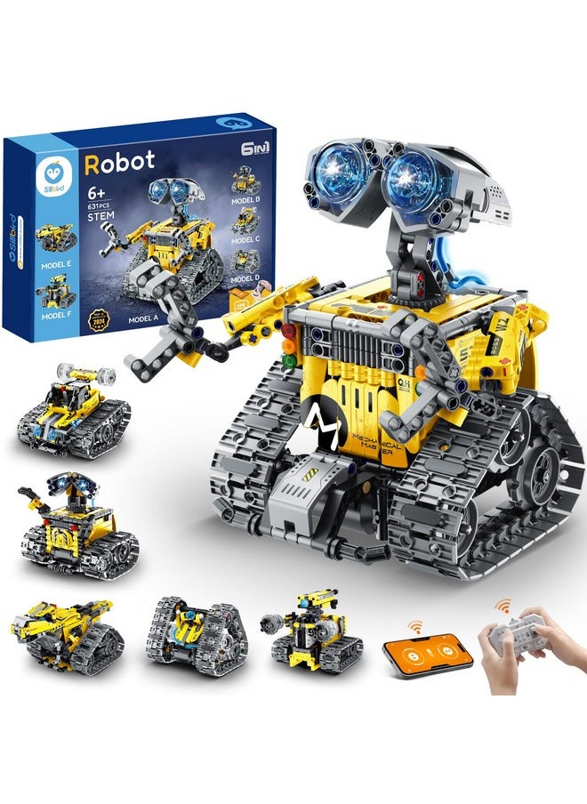 Sillbird Sillbird Robot Building Kit with Remote Control Gifts for Kids Boys Ages 8-13, Coding STEM Robotic Technic Racer Car Toys for Birthday, Build 6in1 Model with 631 Pieces  - Image 1