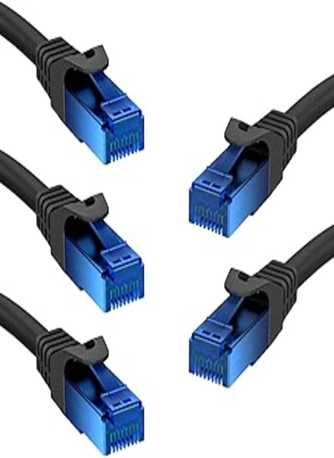 KabelDirekt - KabelDirekt 616 1.5m x5 Ethernet, patch & network cable (transfers gigabit internet speed, ideal for 1Gbps networks/LANs, routers, modems, switches, RJ45 plug ) black/blue - Image 1