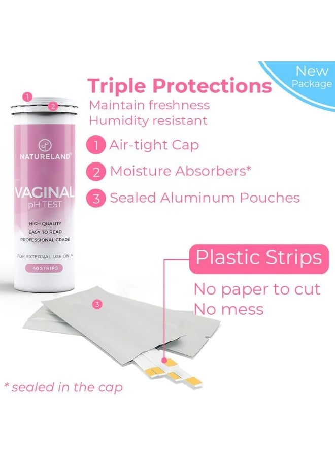 Natureland Vaginal pH Test Strips for Women - 40 Count - Image 2