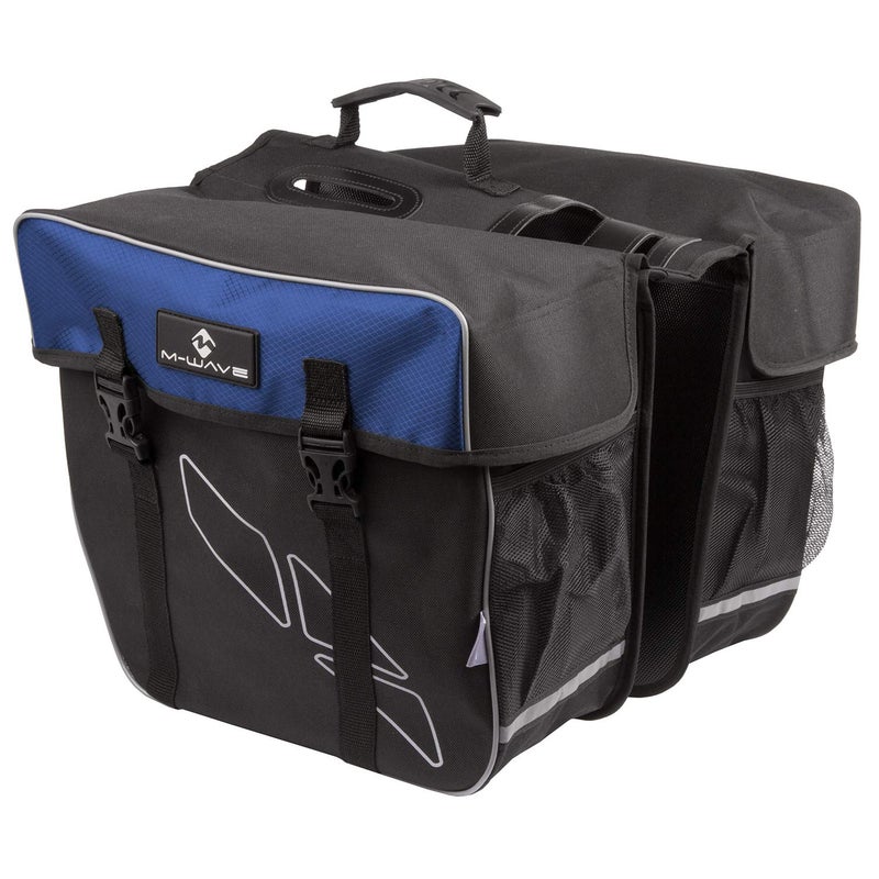 M-Wave Bicycle Cycling Pannier Bag, Black/Blue - Image 5