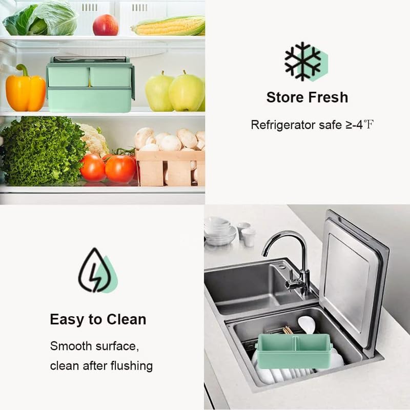 Anshri 3 Compartment Lunch Box Tiffin Box for Office MenWomenkids Lunch Box Microwave Safe Leak Proof Removable SchoolGardenTravel Lunch Boxes Pista1400 Ml Pack of 1 - Image 5