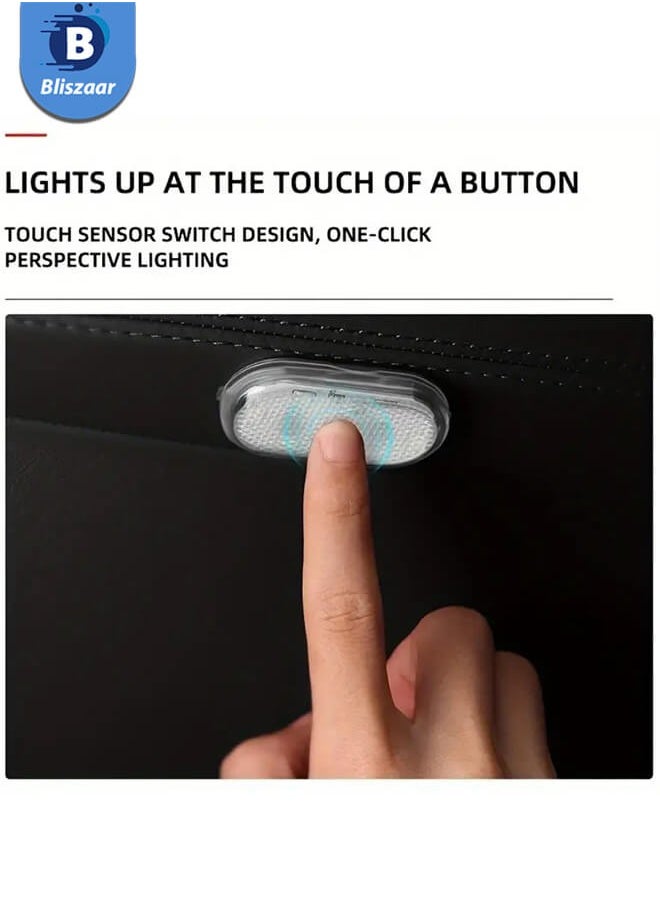 بليزار مصابيح LED لاسلكية للديكور الداخلي للسيارة - مصباح سقف قابل للشحن عن طريق USB، مصباح يدوي للقراءة اليدوية ومصباح باب للإضاءة الليلية  - Image 4