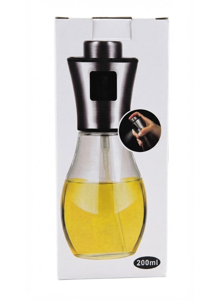 200ml Glass Oil Spray Bottle for Cooking and Grilling - Smart Kitchen Vinegar and Oil Spritzer, Single Piece - Image 1