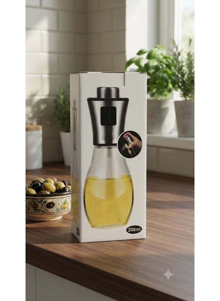 200ml Glass Oil Spray Bottle for Cooking and Grilling - Smart Kitchen Vinegar and Oil Spritzer, Single Piece - Image 2