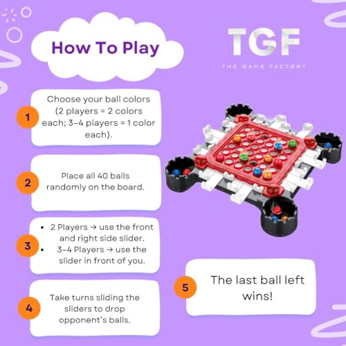 THE GAME FACTORY | Rainbow Ball Elimination Game | Strategy Board Game with 40 Color Balls | Fun Memory & Logic Family Game for Kids & Adults | Educational Parent-Child Interactive Toy | Gift For Kids - Image 4