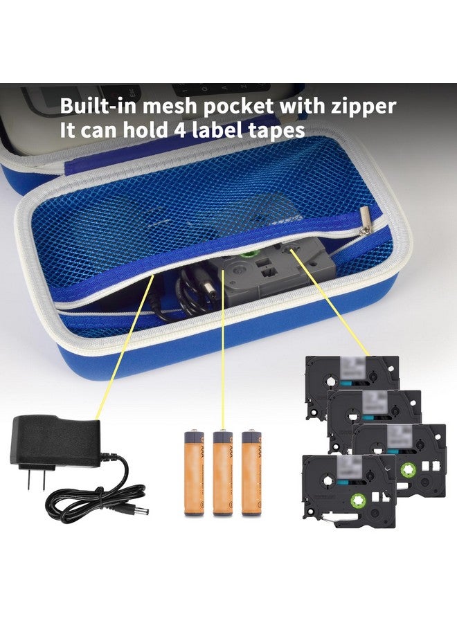 GWCASE Case Compatible With Brother For P-Touch Pth110/ Prth110/ Pro Pt-H111/ Pte110 Portable Label Maker, Storage Holder Carrying Organizer For Label Tapes, Ac Adapter, Charging Cables (Box Only) -Blue - Image 4