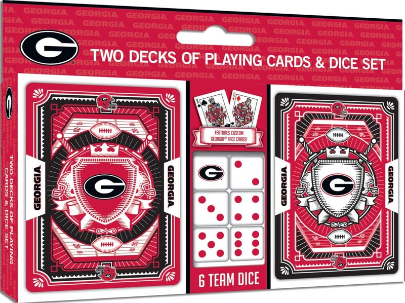 MasterPieces Masterpieces Game Day  NCAA Georgia Bulldogs 2Pack Playing Cards  Dice Pack  Officially Licensed Set for Adults and Family - Image 1