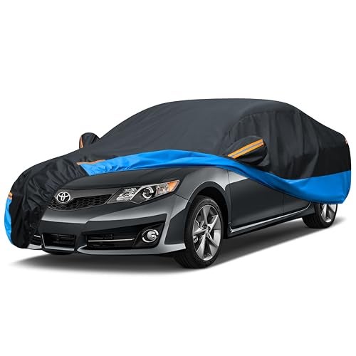 FSGRICH Car Cover Waterproof All Weather Outdoor Windproof Dustproof UV Protection Fit Sedan Honda Civic,Audi A6，BMW 5 Series，Ford Focus,Nissan Leaf - Image 1