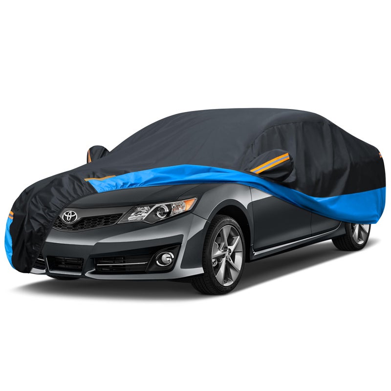 FSGRICH Car Cover Waterproof All Weather Outdoor Windproof Dustproof UV Protection Fit Sedan Honda Civic,Audi A6，BMW 5 Series，Ford Focus,Nissan Leaf - Image 5