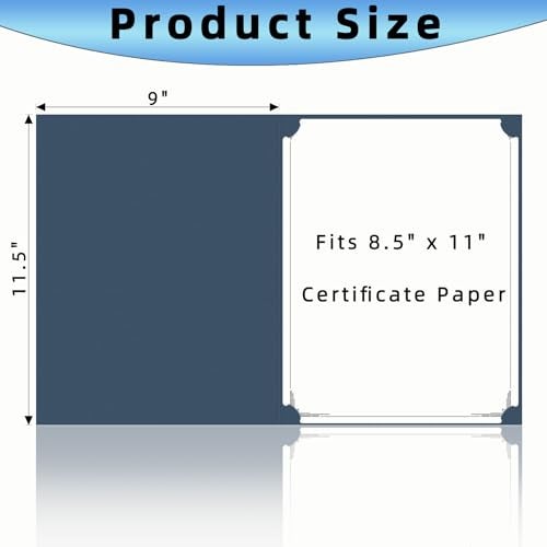 AKONEGE 30 Packs Certificate Holders, Navy Blue Diploma Holders, 350gsm, Certificate Covers with Gold Foil Border for Letter Size 8.5 x 11 Certificates, Cardstock, Award, Graduation, Document Papers - Image 2