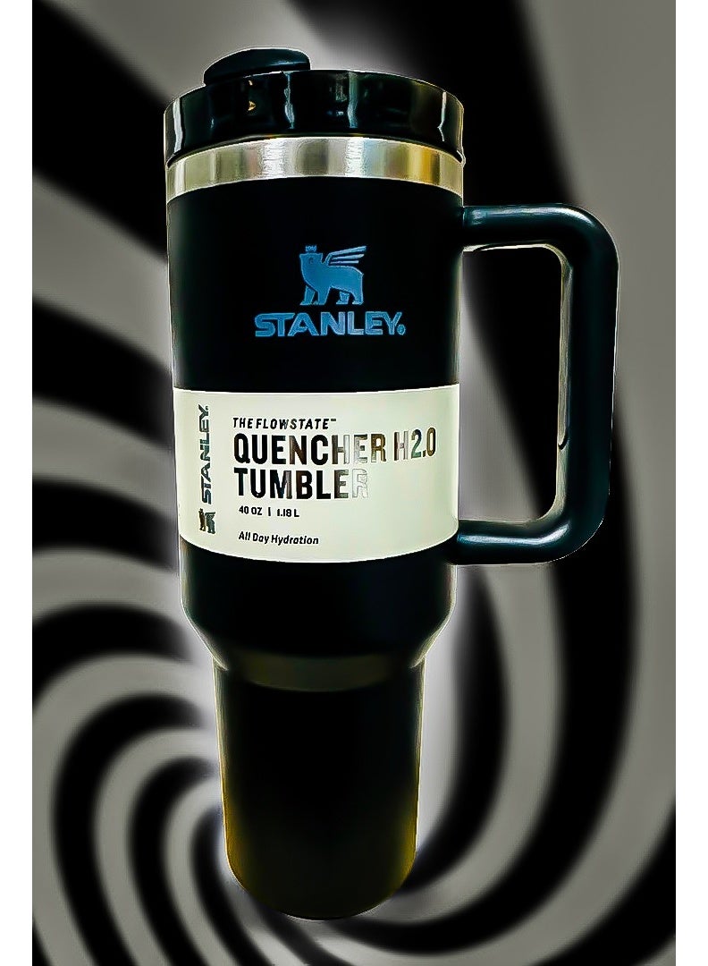 Stanley 40oz Tumbler Stainless Steel Travel Cup with Reusable Straw BPA Free Sustainable and Dishwasher Safe Featuring Leakproof FlowState Lid and Double Wall Insulation to Maintain Drink Temperature Hot for 16 Hours and Cold for 24 Hours Slim Base Compatible with Car Cup Holders and Strong Ergonomic Handle for Daily Travel and Outdoor Use - Image 2