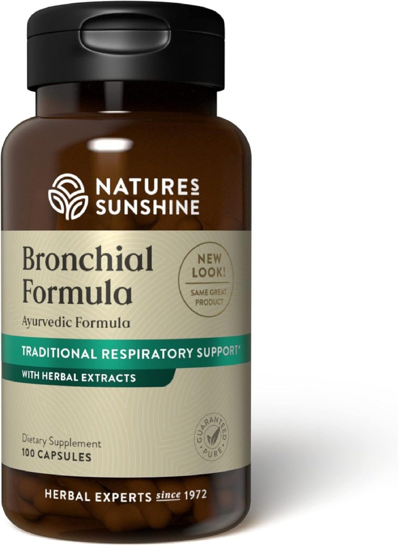 Nature's Sunshine Bronchial Formula - Ayurvedic Respiratory Support Supplement, 100 Capsules - Image 1