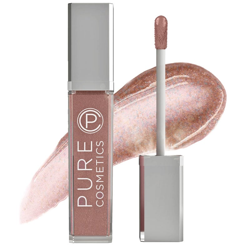 Pure Cosmetics Pure Illumination Lip Gloss - LED-lit Applicator w/Side Mirror - Non-Sticky, Moisturizing & Hydrating Lip Glosses - Soothes & Protects Dry Chapped Lips (Cosmic Latte) - Image 1
