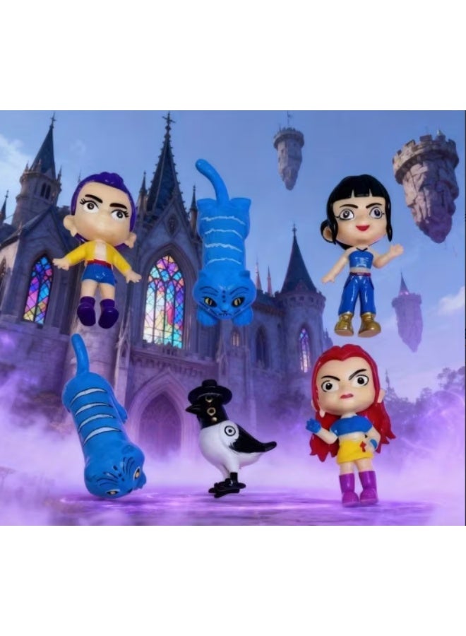 KPOP 6 PcsKPOP HUNTRIX MIRA, RUMI, ZOEY, DerpyTIGER & Sussie Collectible Figures Set – Detailed K-Pop Idol Character Statues for Home, Desk & Car Decor – Cute Fans Gift for Birthdays - Image 2