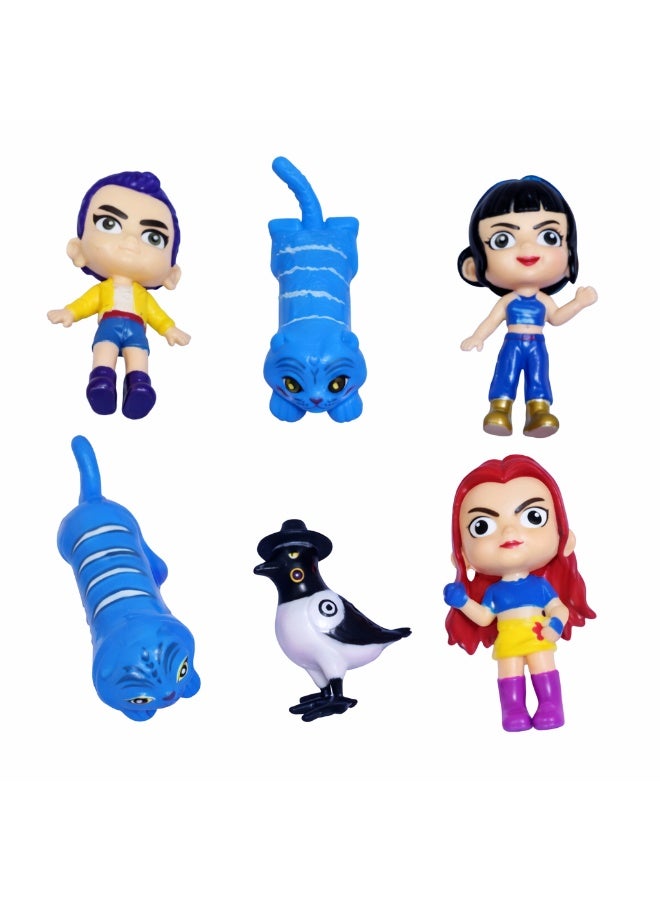 KPOP 6 PcsKPOP HUNTRIX MIRA, RUMI, ZOEY, DerpyTIGER & Sussie Collectible Figures Set – Detailed K-Pop Idol Character Statues for Home, Desk & Car Decor – Cute Fans Gift for Birthdays - Image 1