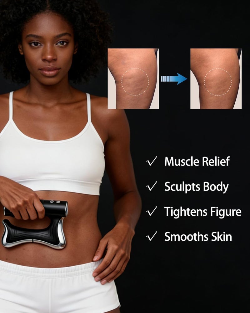 Bluejw Electric Muscle Scraper Tool with Vibration,Massage& Heat, Portable Gua Sha Massager for Full Body Muscle Recovery, Relaxation, and Pain Relief (Black) - Image 4