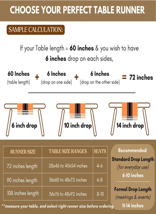 Native Fab Blue Stripe Table Runner - 72 Inches Long Boho Table Covers with Tassels - 100% Cotton, Tight Weave, Non Slip Tablerunner for Dining, Kitchen, Dresser, Wedding, 14"x72" - Blue and White - Image 4