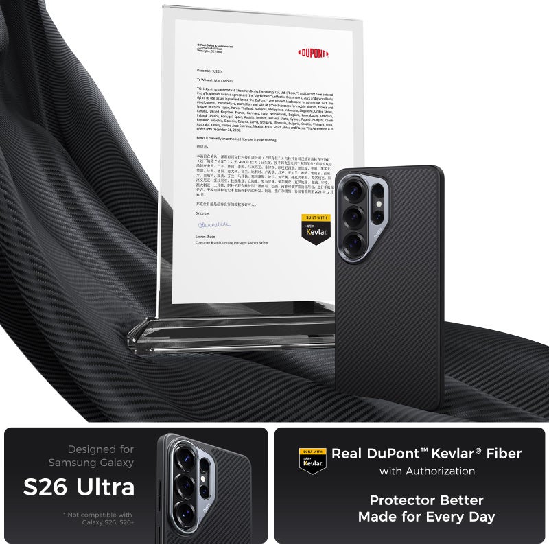 BENKS S26 Ultra Case, ArmorPro Case for Samsung Galaxy S26 Ultra, MagSafe Compatible Military-Grade Protective Case, Built with Dupont Kevlar Aramid Fiber & TPU, Aluminum Camera Protection - Image 2