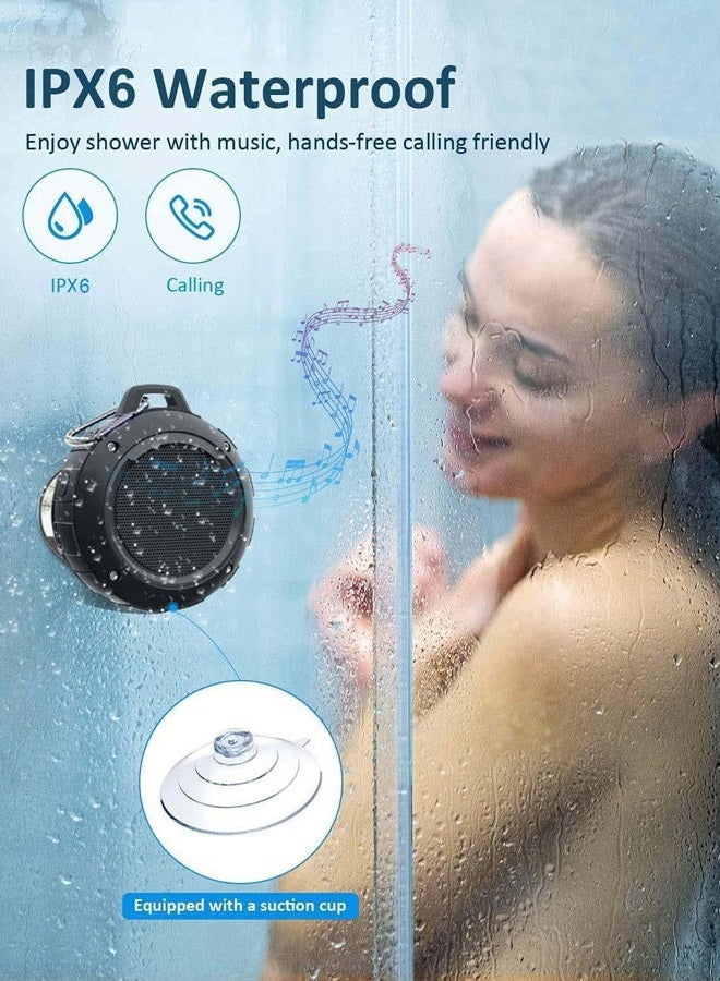 Kunodi Outdoor Waterproof Bluetooth Speaker, Wireless Portable Mini Shower Travel Speaker with Subwoofer, Enhanced Bass, Built in Mic for Sports, Pool, Beach, Hiking, Camping (Black) - Image 2