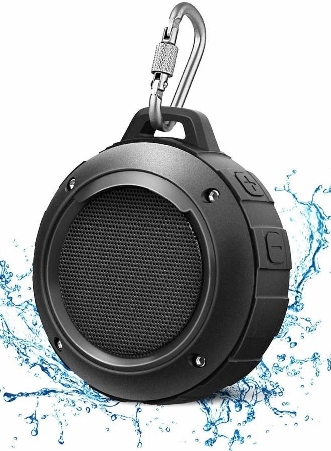 Kunodi Outdoor Waterproof Bluetooth Speaker, Wireless Portable Mini Shower Travel Speaker with Subwoofer, Enhanced Bass, Built in Mic for Sports, Pool, Beach, Hiking, Camping (Black) - Image 1