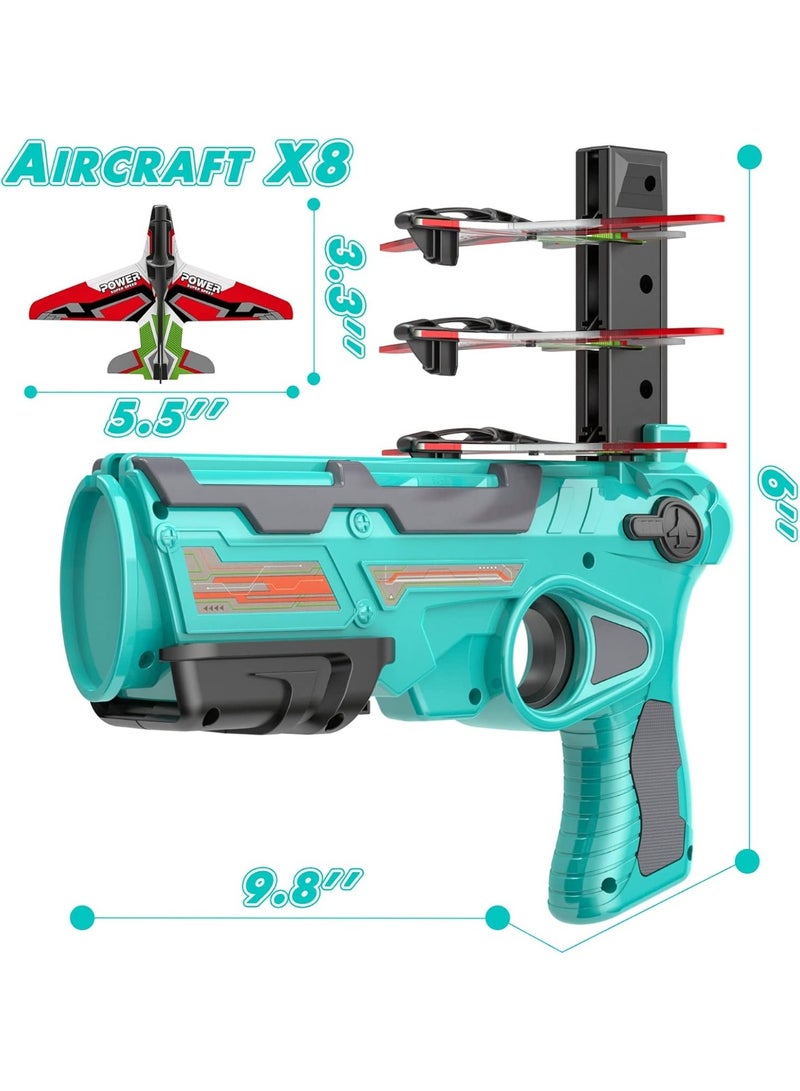 ARGT مجموعة ألعاب قاذف الطائرات مع 8 طائرات شراعية | لعبة طيران خارجية بنقرة واحدة للأطفال من عمر 4-8 سنوات - Image 5