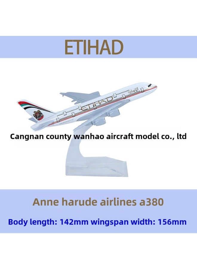 Special 15 Yuan A380 Aircraft Model 16cm Original Model UAE Malaysia Airlines KT Powder Gift Collection Alloy Simulation-Color:A380 Etihad Airways - Image 1