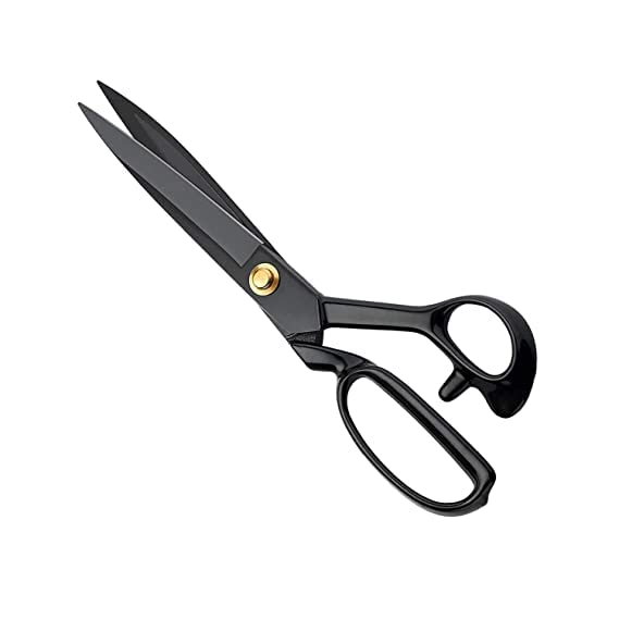 SANWALSA 12 Inch Premium Professional Anti Rust Stainless Steel Scissor With Rubber Handle Grip Used for Tailoring Sewing Cutting Clothes Paper, Set of 1- Black - Image 1